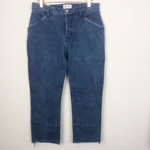 TAYLOR STITCH | Button Fly Cropped Jeans Seam Detail Women’s Size 30 (10)